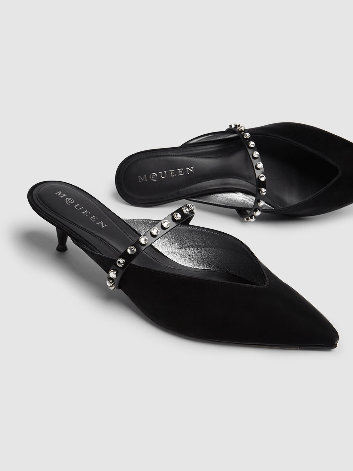 Alexander McQueen ALEXANDER MCQUEEN $1090 Black Leather Mules New & Authentic Size US 9 / IT 39 - 4 Thumbnail