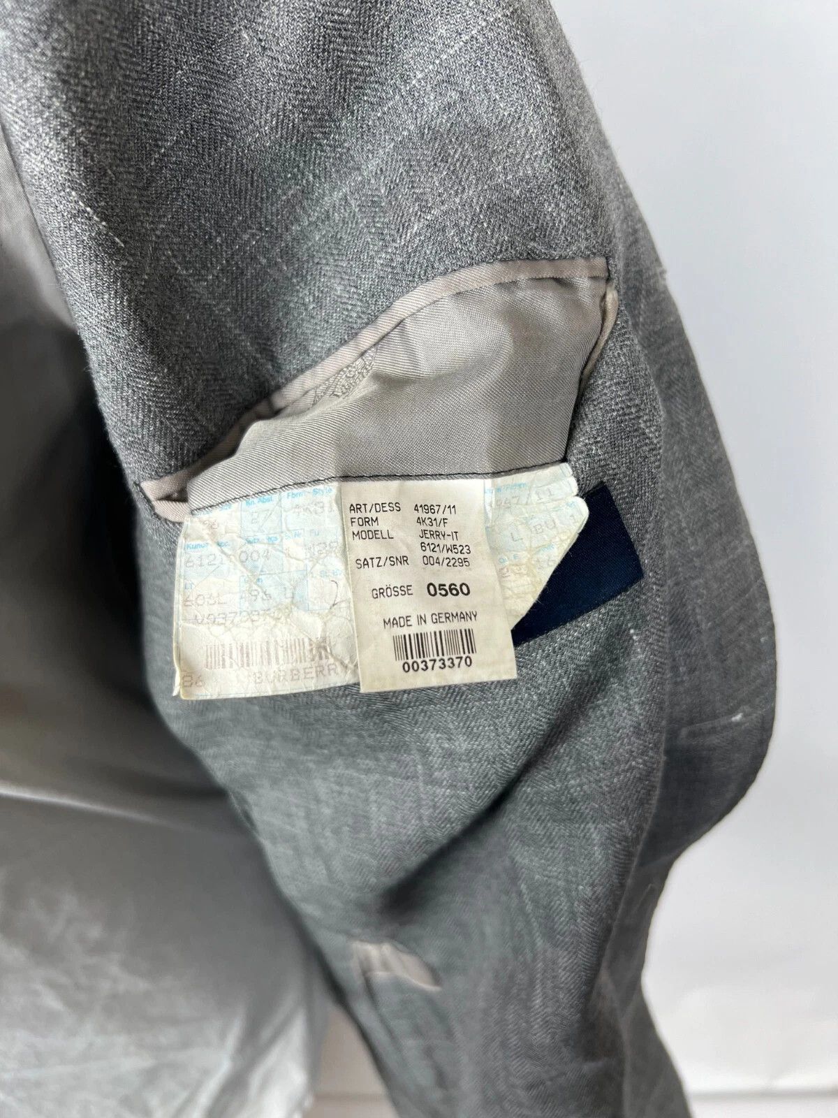 Burberry Burberry London Men's Grey Half Lined Wool Linen Silk Blazer Size 46R - 8 Thumbnail