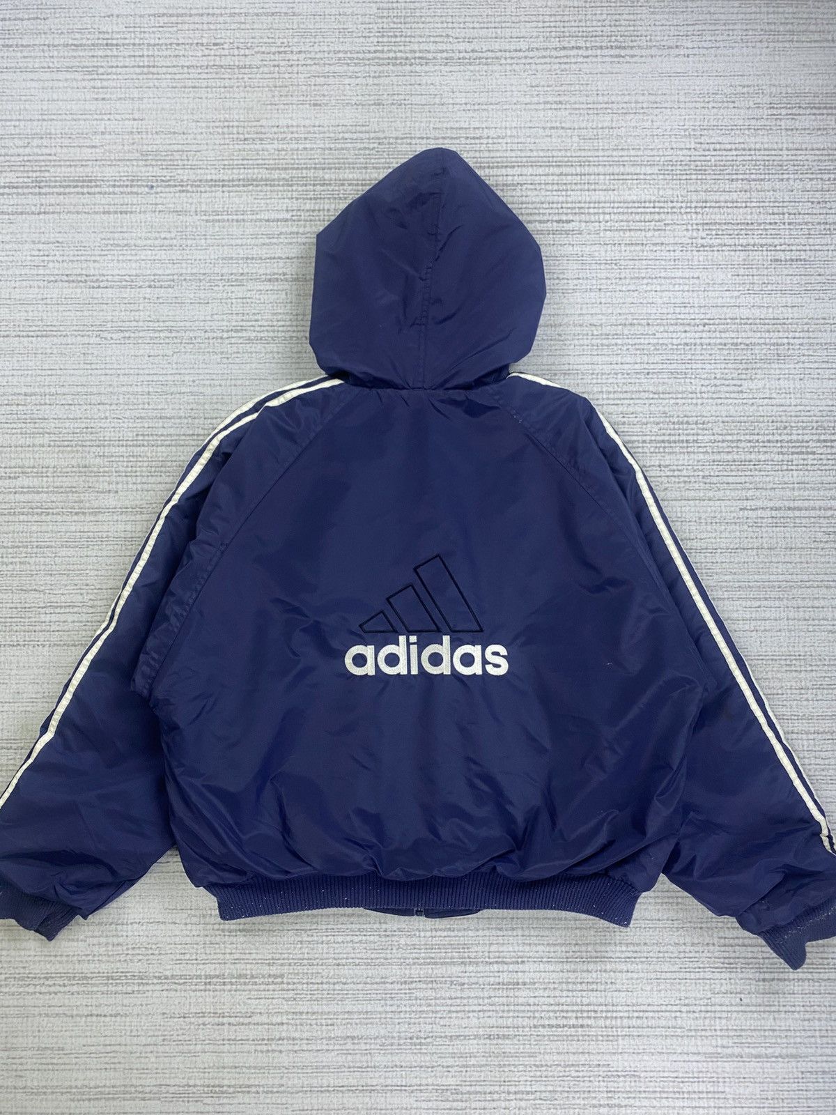Adidas × Vintage Vintage Y2K Adidas 3 Striped Reversible Hoodie Jacket Size US XL / EU 56 / 4 - 5 Thumbnail
