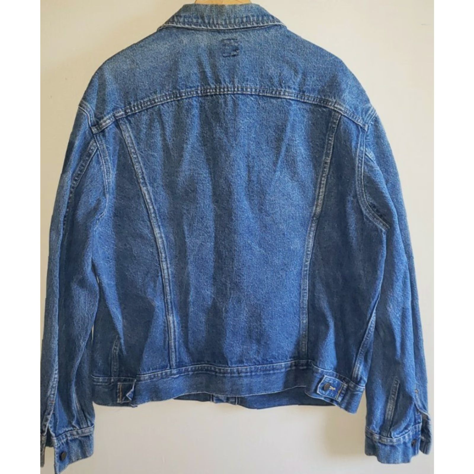 Lee VINTAGE LEE Riders Denim Jean Jacket Sz 46L Distressed Western Rancher USA 90s Mens Jacket Jeans Distressed Blue Size US 30 / EU 46 - 2 Thumbnail