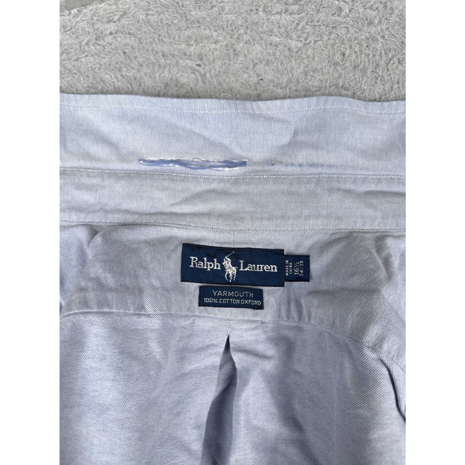 Polo Ralph Lauren VINTAGE Polo Ralph Lauren Men’s Shirt Long Sleeve Cotton Blue 16.5 Casual Fall Winter Size US L / EU 52-54 / 3 - 3 Thumbnail