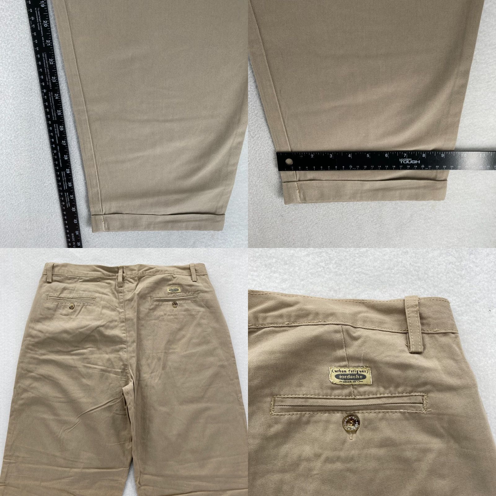 Jordache VINTAGE Jordache Urban Fatigues Chino Pants Mens 38x34 Beige Relaxed Taper NWT Size US 38 / EU 54 - 8 Thumbnail