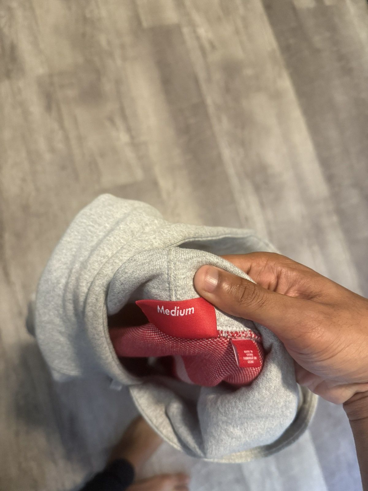 Supreme Grey & Red Supreme Thick Hoodie Size US M / EU 48-50 / 2 - 6 Thumbnail