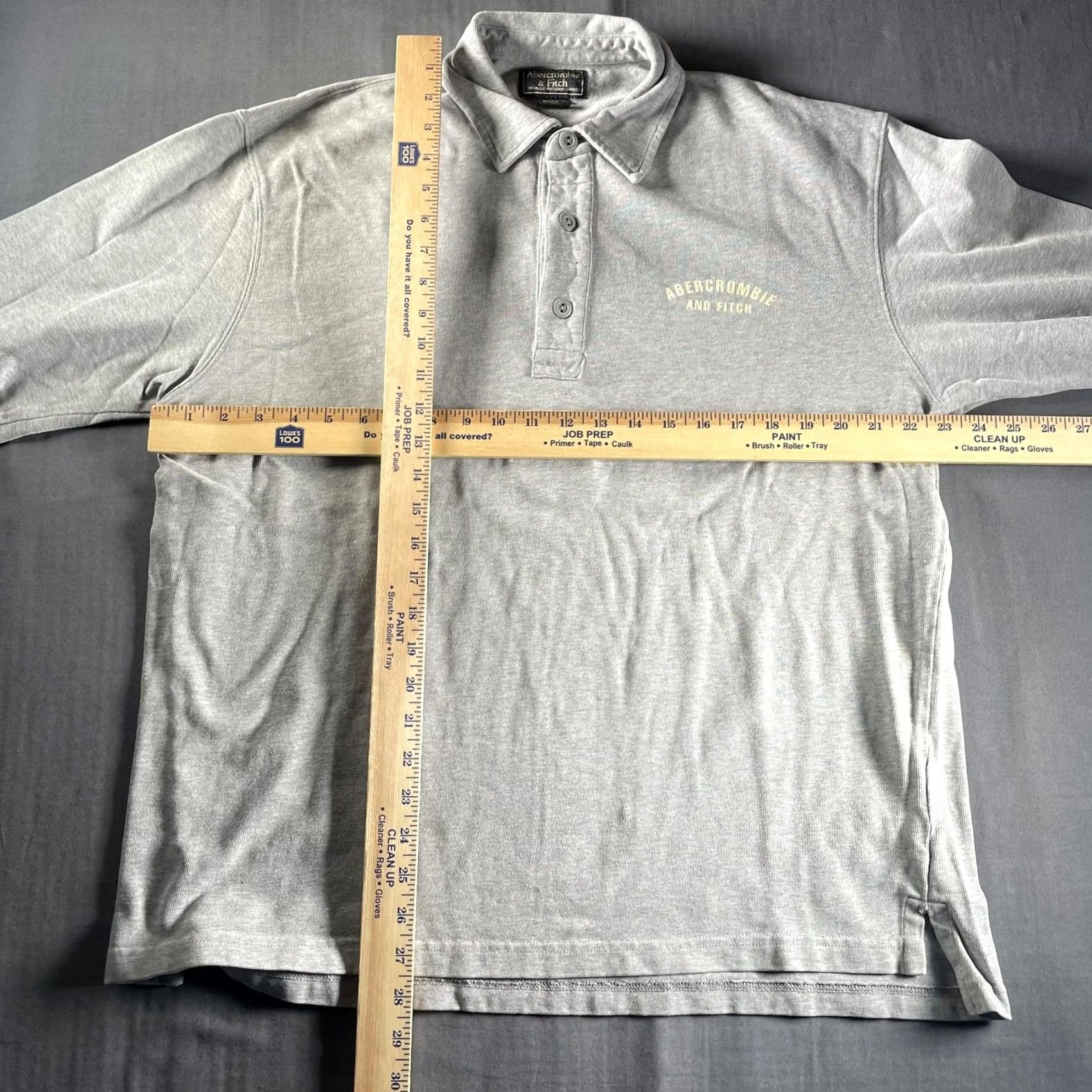 Abercrombie & Fitch Abercrombie & Fitch Shirt Mens Large Gray Long Sleeve Polo Rugby Number 1 Logo Size US L / EU 52-54 / 3 - 5 Thumbnail