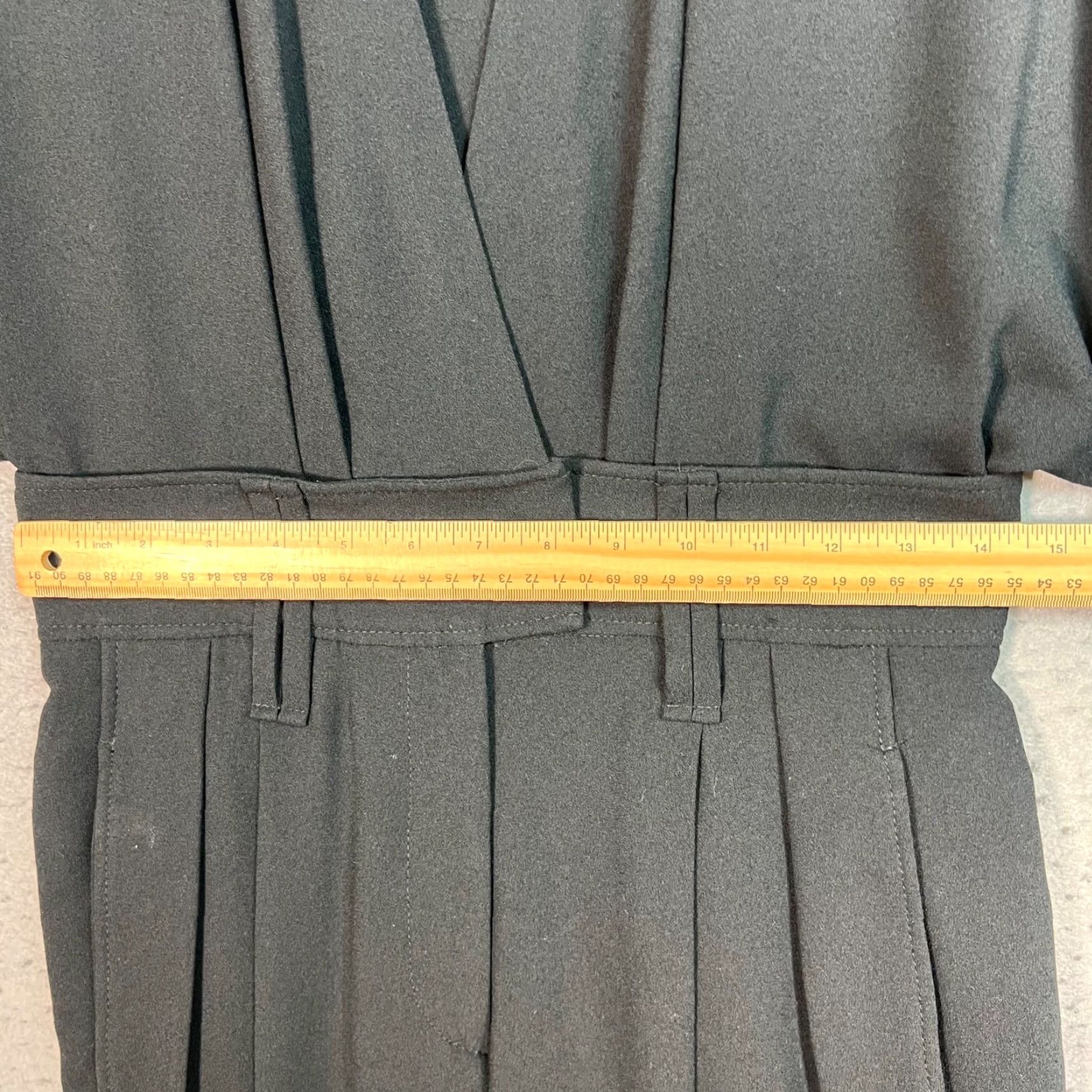Iro IRO Jumpsuit Womens Size 36 Black Caspian V-Neck Pleated Straight Leg One-Piece Party/Cocktail Shirt? Size 25" / US 0 / IT 36 - 7 Thumbnail