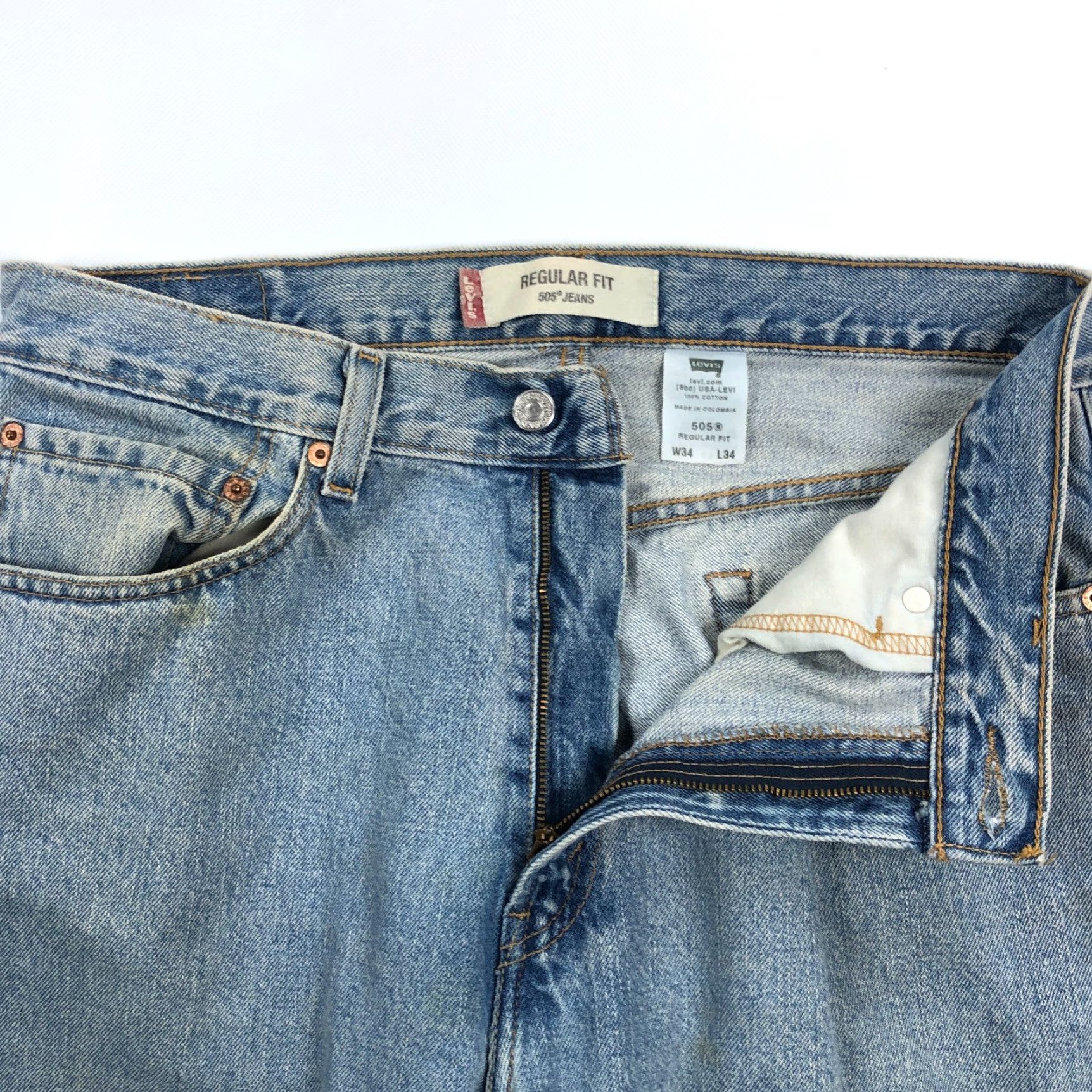 Levi's Levi's 505 Jeans Men 34x34 Blue Denim Vintage Y2K 5-Pocket Regular Fit Straight USA Rocker American Size US 34 / EU 50 - 2 Thumbnail