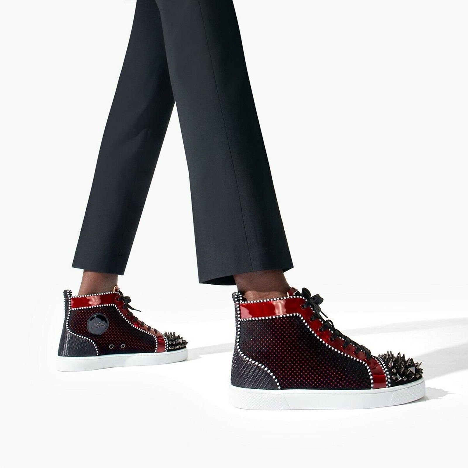 Christian Louboutin Christian Louboutin Mens Lou Pik Pik Orlato Flat Black Red Size US 9.5 / EU 42-43 - 3 Thumbnail