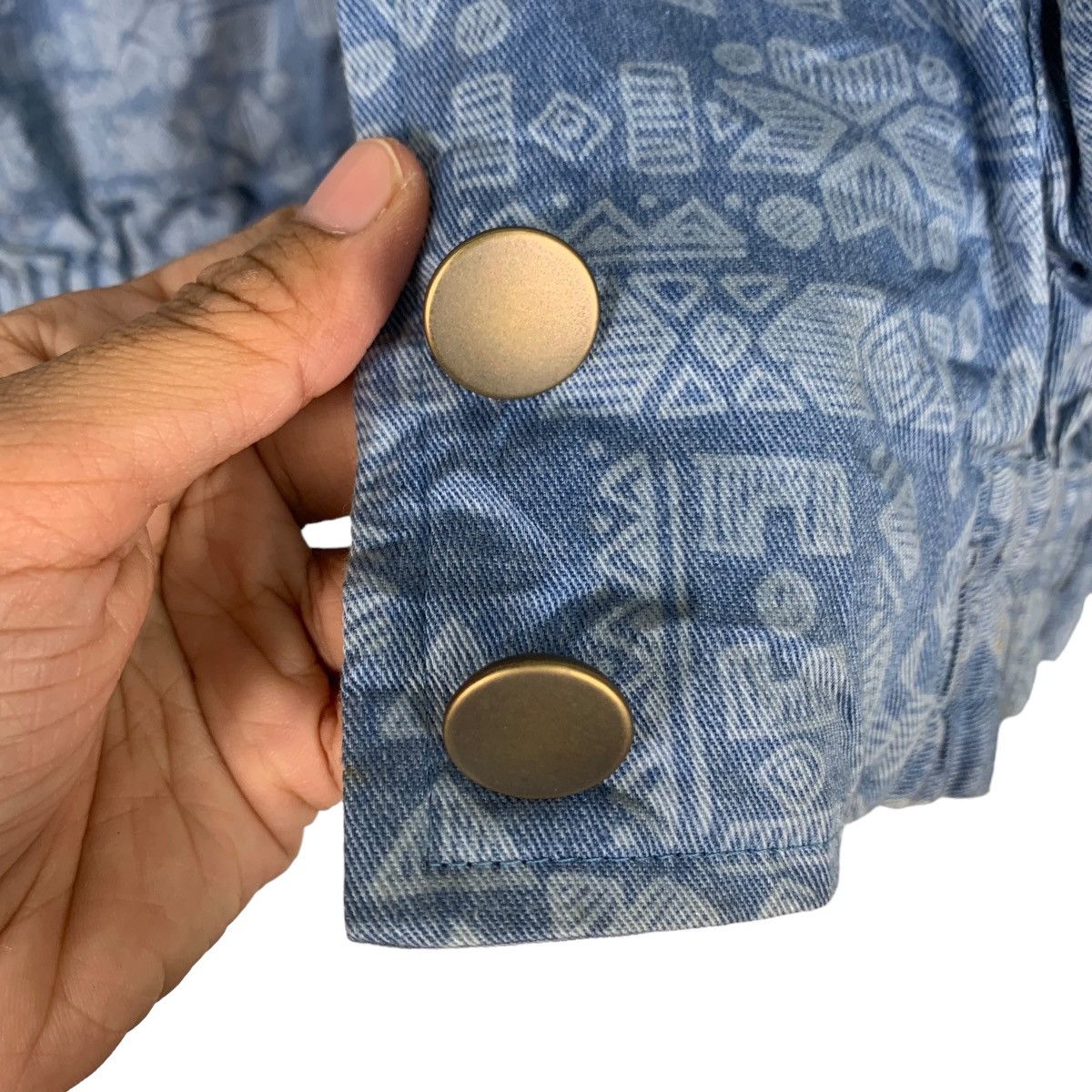 Japanese Brand WATER BACK Motif Design Blue Bomber Jacket #0889-C40 Size M / US 6-8 / IT 42-44 - 12 Thumbnail