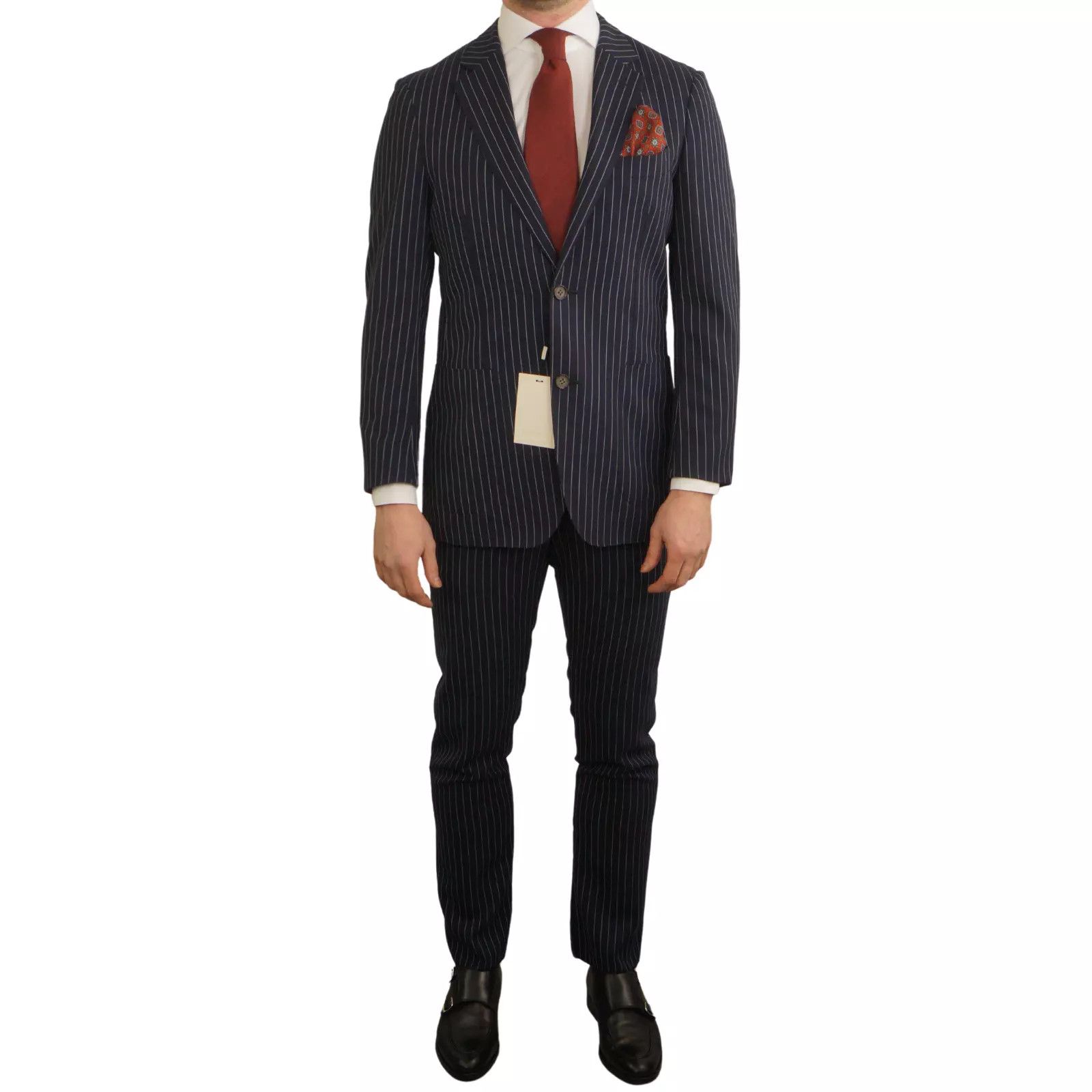 image of Men Suitsupply Suit Havana Traveller Wool Blue Eu48 Uk/us38 (Size 38R)