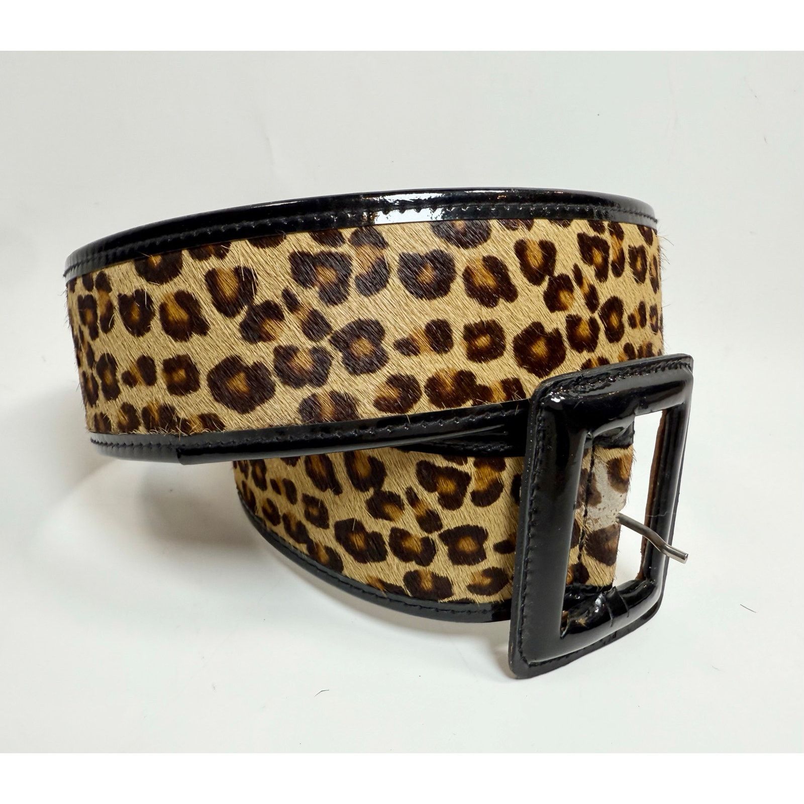 Designer Gerard Darel Leopard Pony Hair Belt $450 size S Size ONE SIZE - 1 Thumbnail