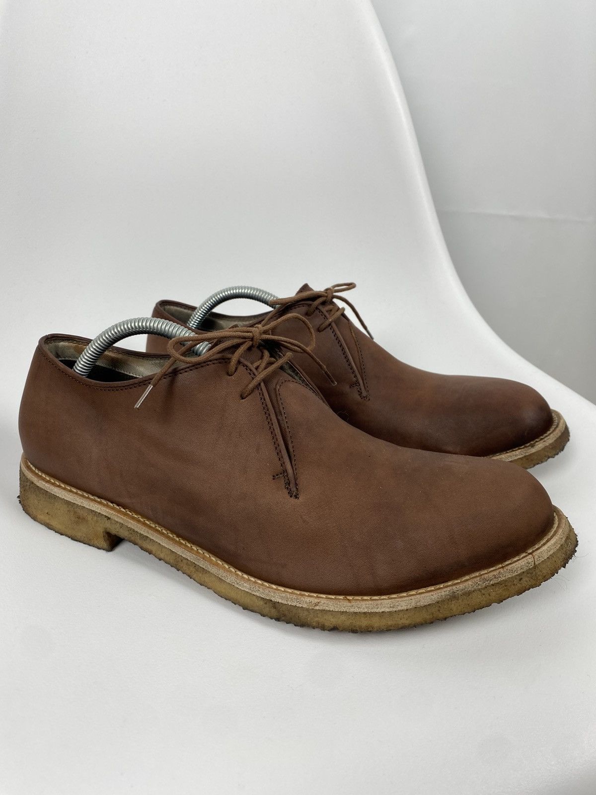 Massimo Alba Genuine Leather Nubuck Derby Shoes Size 43 in Brown, Men's