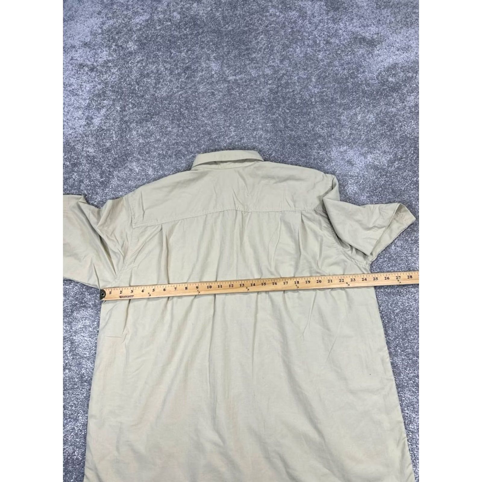 Vintage L.L.Bean Shirt Mens Large Beige Button-Up Short Sleeve Hiking Casual Size US L / EU 52-54 / 3 - 5 Thumbnail
