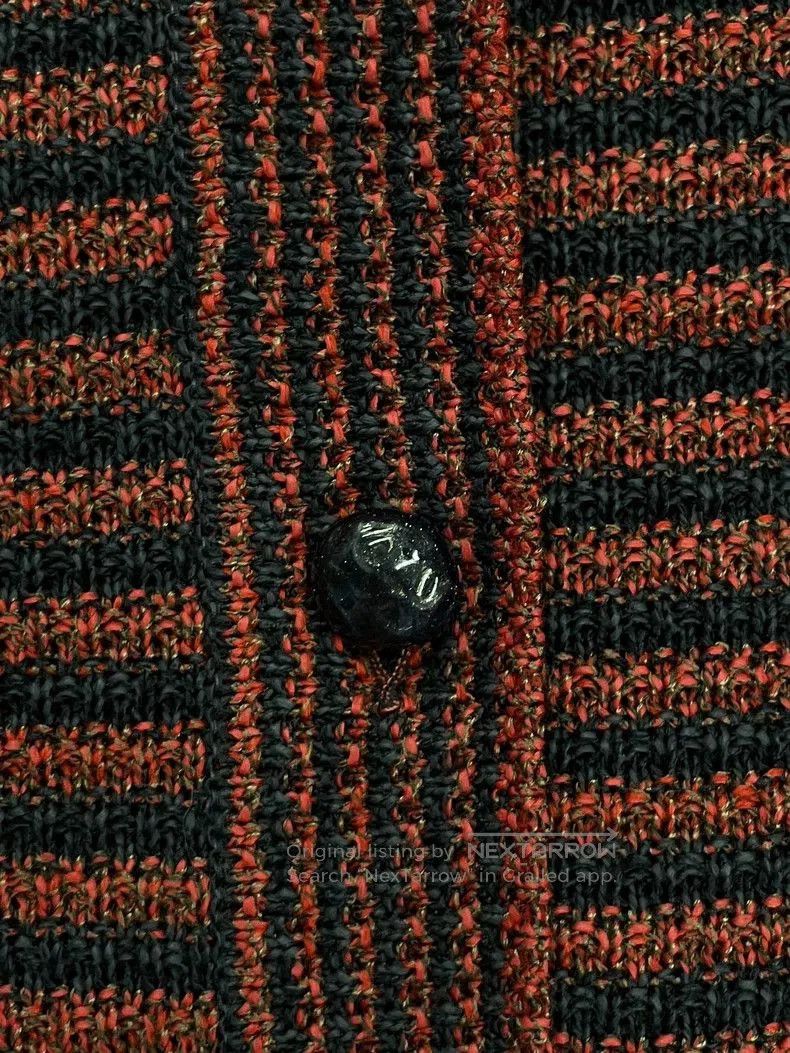 Chanel Chanel Red Black Stripe Knit Cardigan Coat. Size US M / EU 48-50 / 2 - 3 Thumbnail