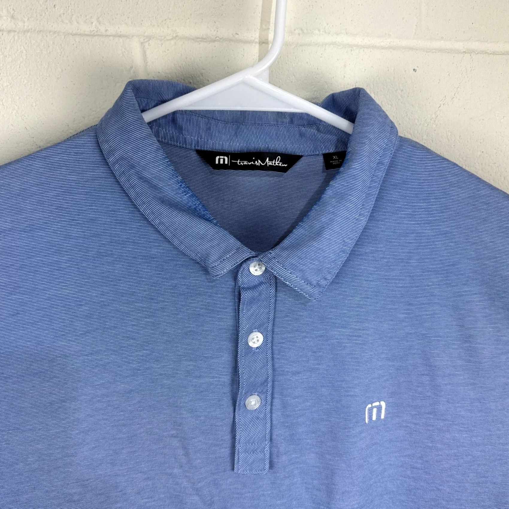 TravisMathew Travis Mathew Performance Polo Shirt Men's XL Blue Lightweight Golf Cotton Size US XL / EU 56 / 4 - 6 Thumbnail