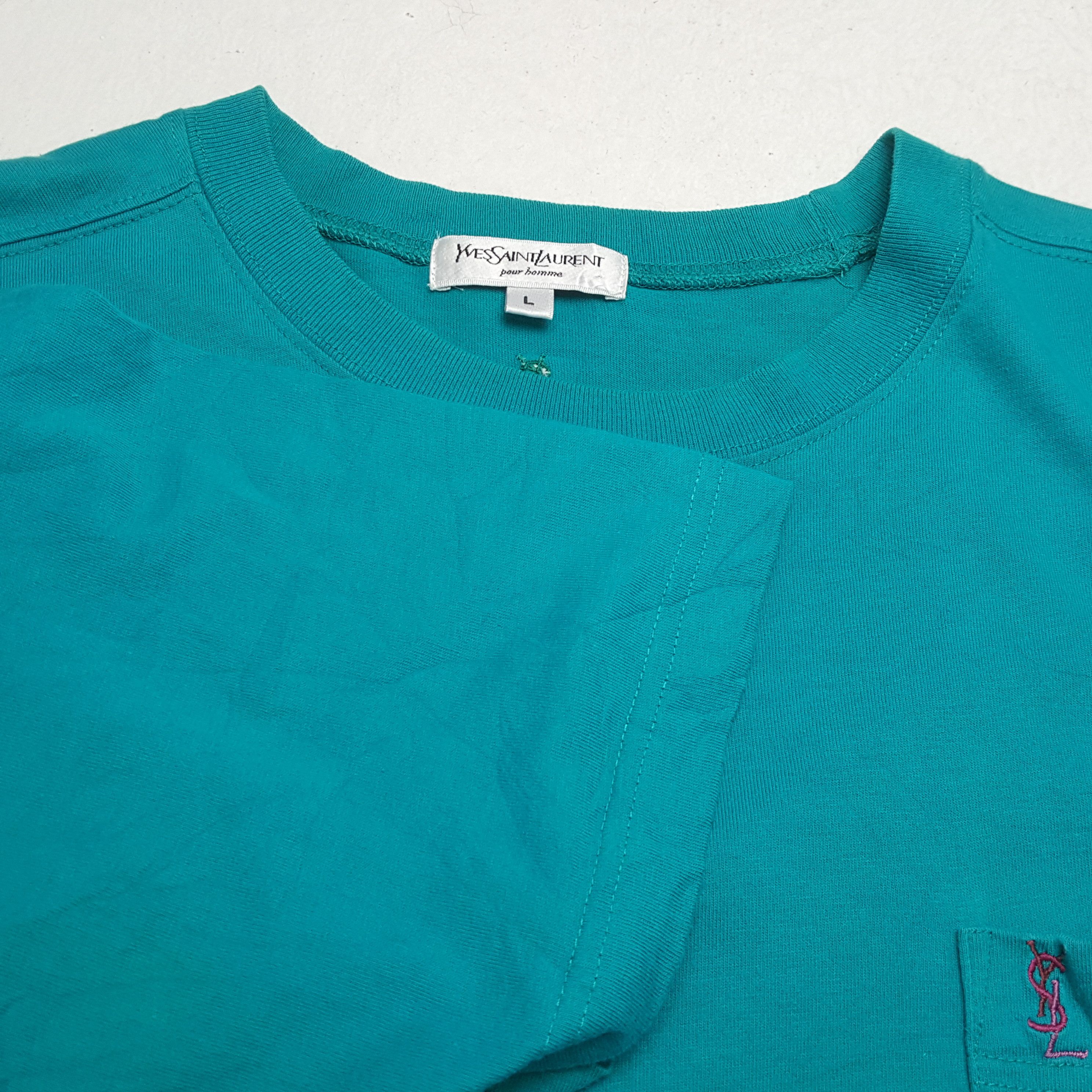 Vintage × Yves Saint Laurent YVES SAINT LAURENT YSL Small Logo Pocket Design Tshirt Size US L / EU 52-54 / 3 - 7 Thumbnail