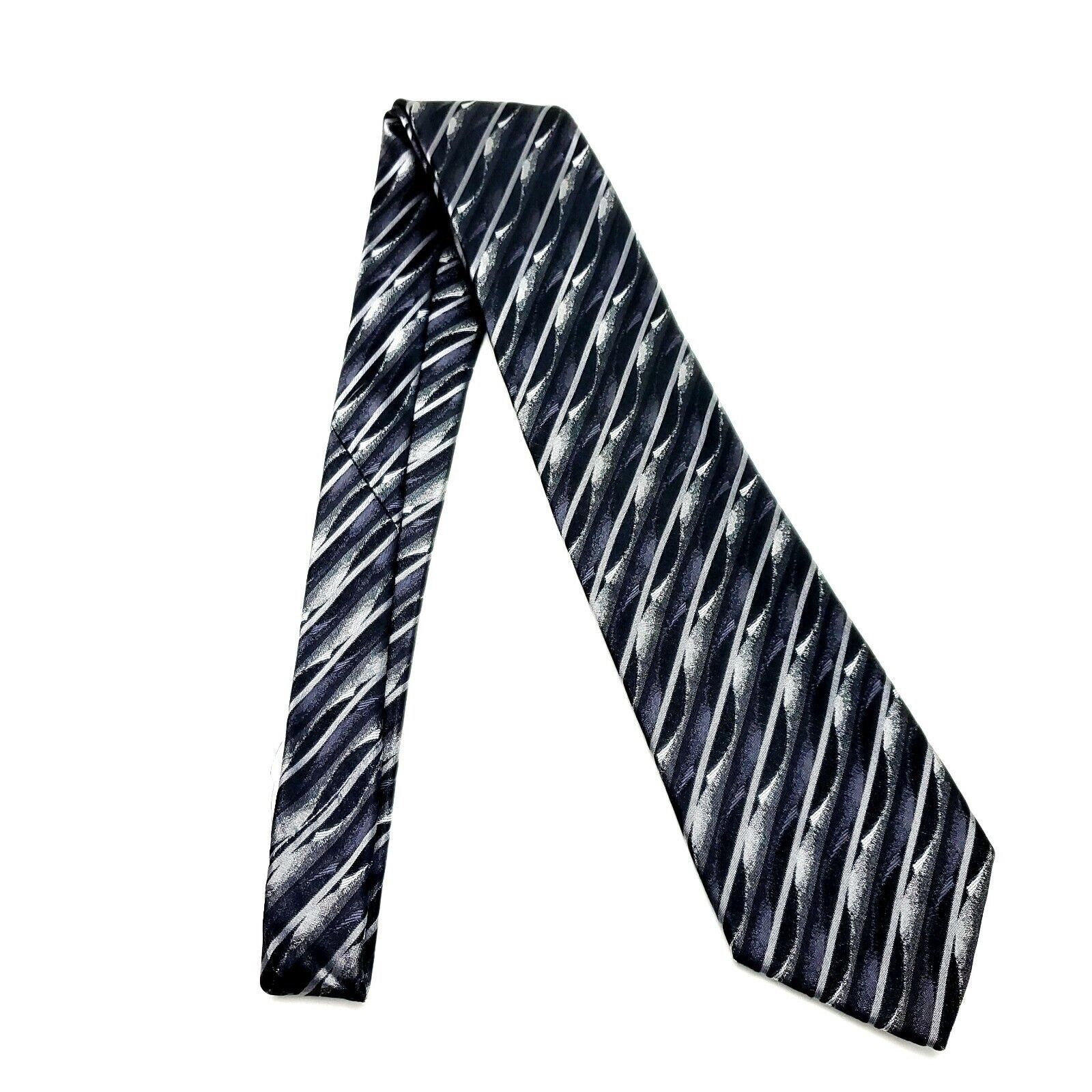 Pierre Cardin Pierre Cardin Silk Tie Woven Gray Black Abstract Long Size ONE SIZE - 6 Thumbnail