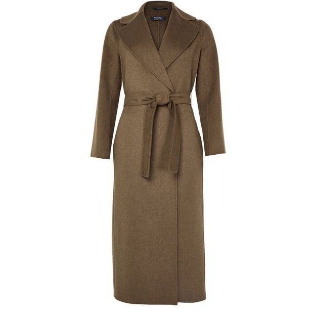 Max Mara MAX MARA Poldo Brown Wool Belted Long Coat New & Authentic ( Size XS / US 0-2 / IT 36-38 - 1 Thumbnail