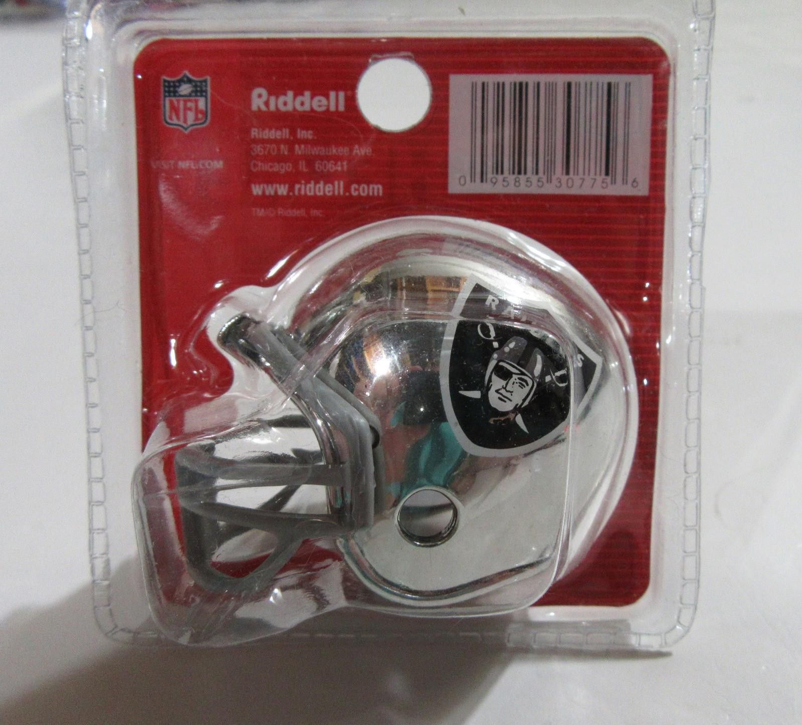 Riddell Riddell Pocket Pro Football Helmet Oakland Raiders Chrome Size ONE SIZE - 2 Thumbnail