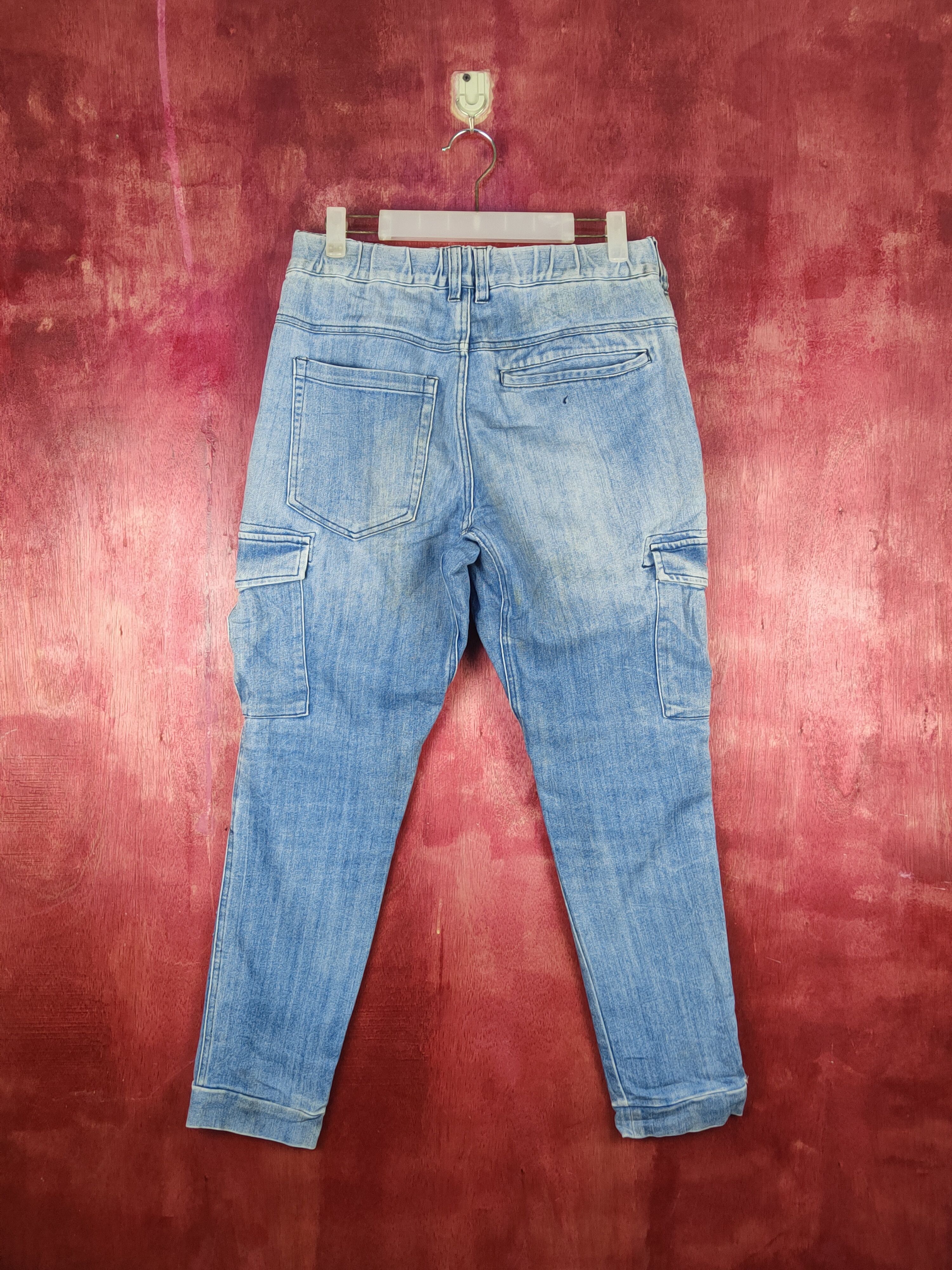 Japanese Brand Oilcake Blue Distressed Multipocket Jogger Jeans #S1879 Size US 30 / EU 46 - 7 Thumbnail
