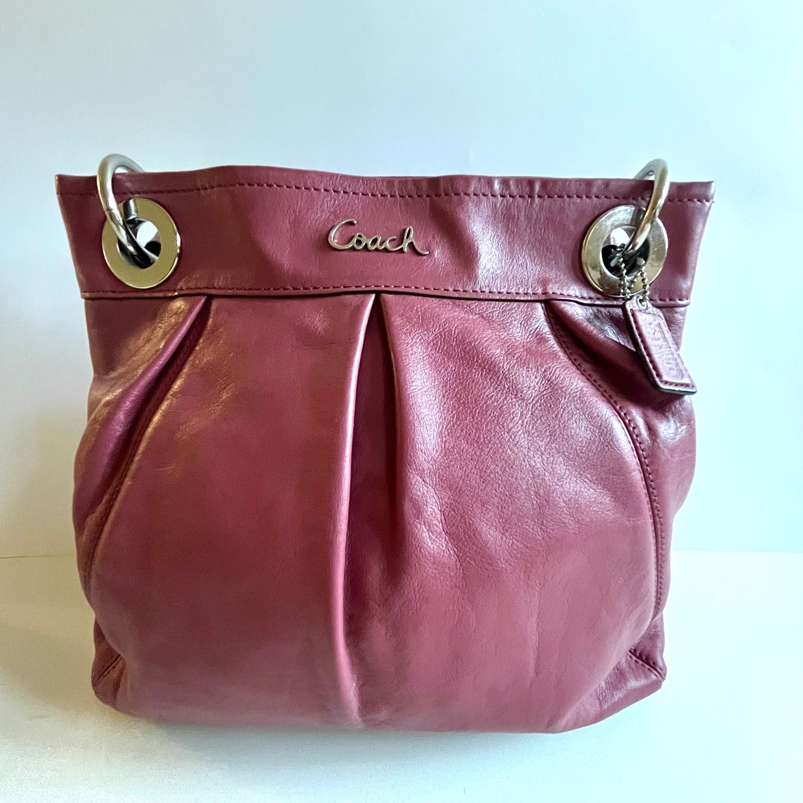 Coach COACH Ashley Leather 2 Way Bag, Mauve Size ONE SIZE - 3 Thumbnail
