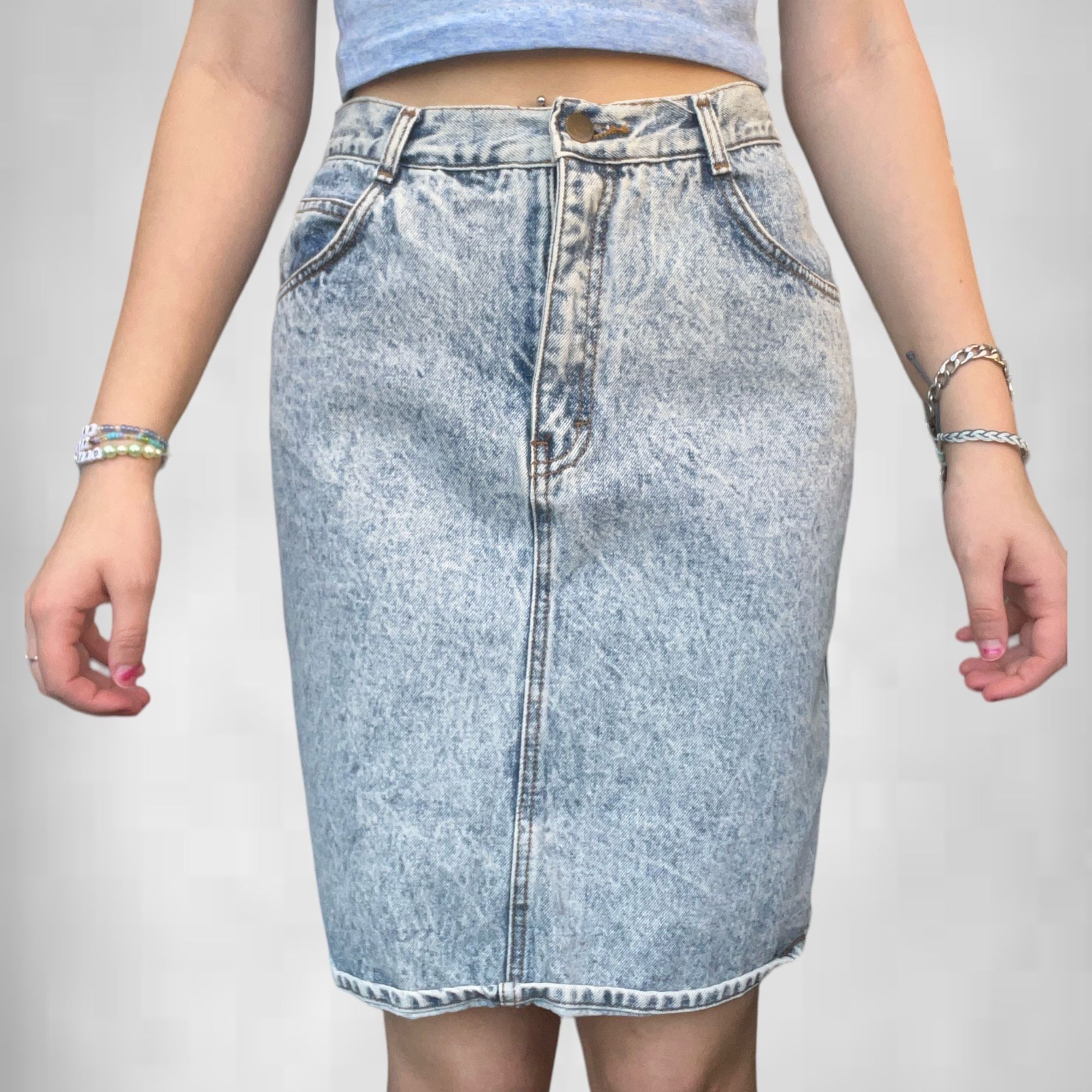 Vintage Vintage 80s Denim Skirt Size 28" / US 6 / IT 42 - 1 Thumbnail