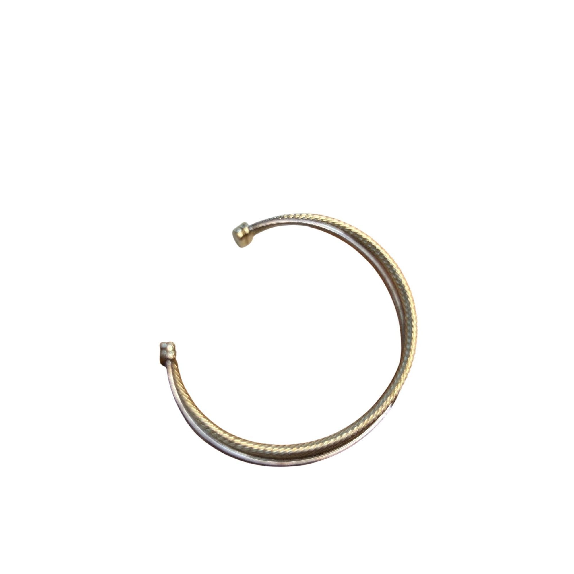 Other Gold-Tone Twisted Cable Open Cuff Bracelet With Polished End Size ONE SIZE - 1 Thumbnail