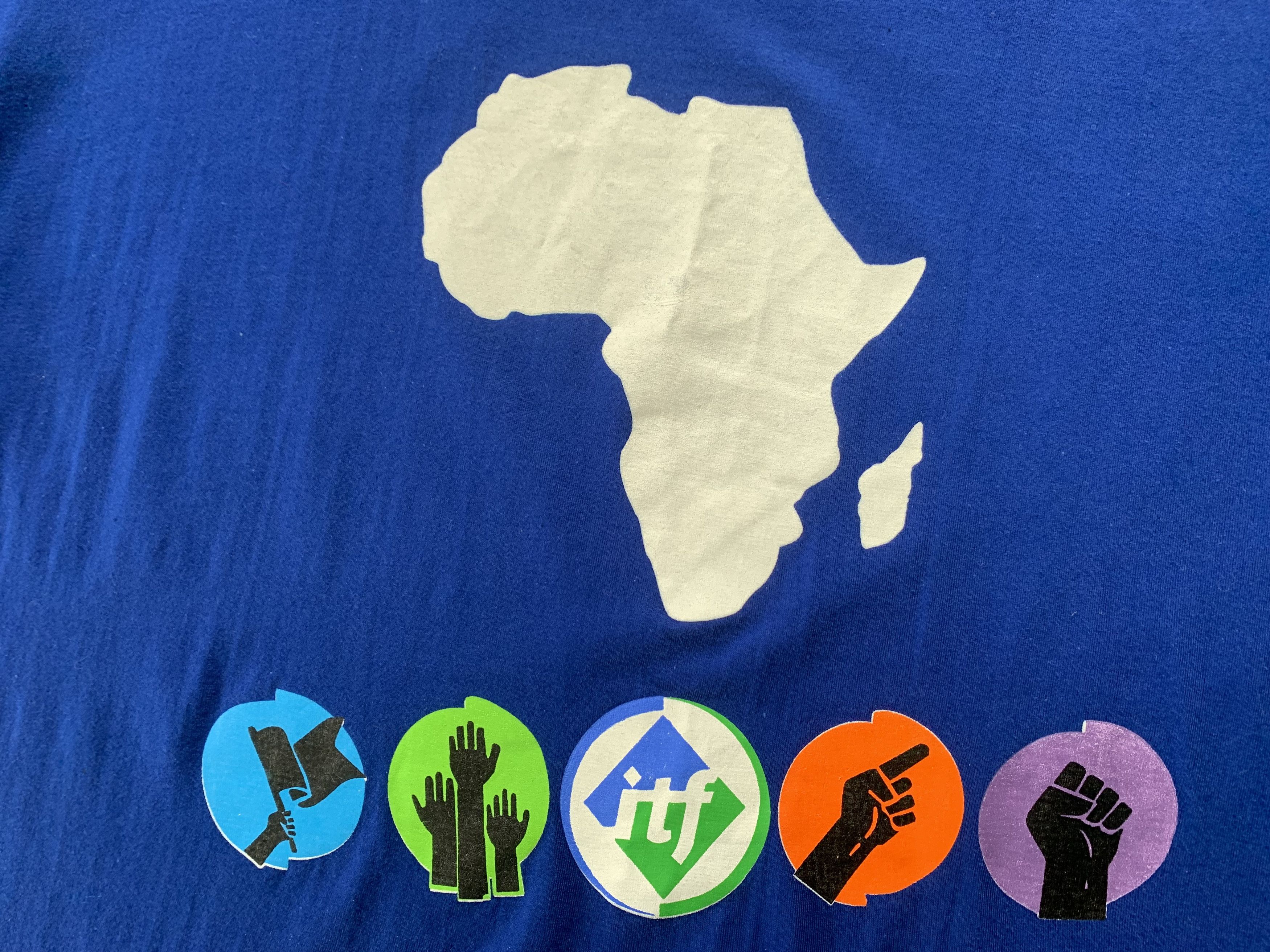 Designer MasterKnit Vintage Africa Blue Printed T-Shirt Size US XXL / EU 58 / 5 - 5 Thumbnail