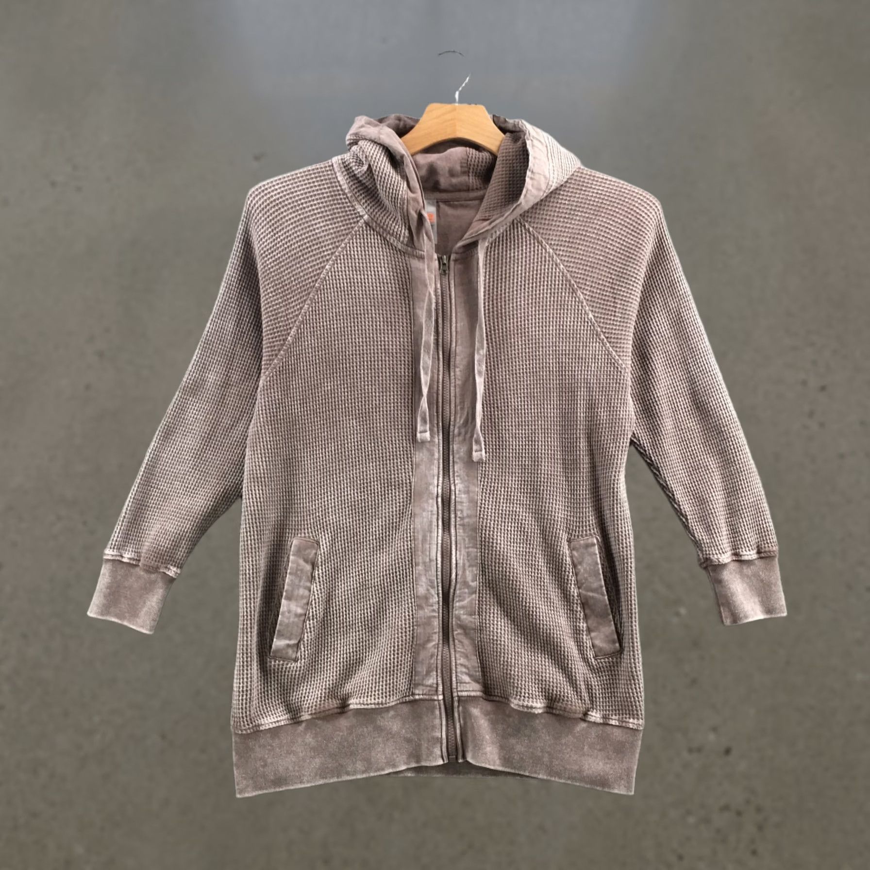 Vintage Mano B Oversized Hooded Jacket Women Small Brown Mineral-Washed Zip Up Hoodie Size S / US 4 / IT 40 - 1 Thumbnail