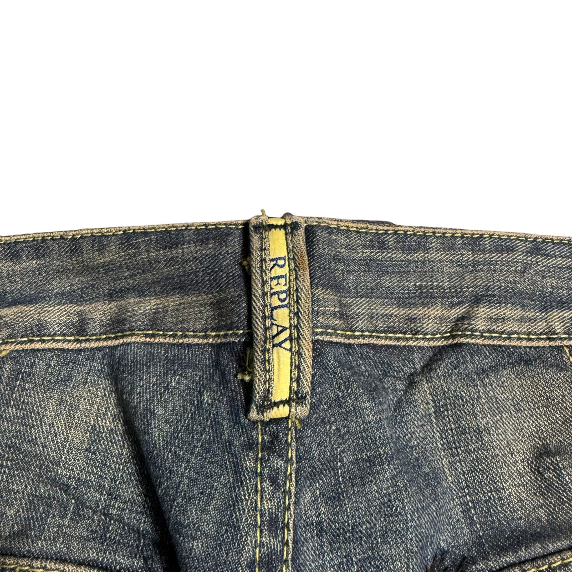 Replay 🔥RARE🔥Vintage Replay Distress Denim Jeans Made in Rumania Size US 32 / EU 48 - 7 Thumbnail