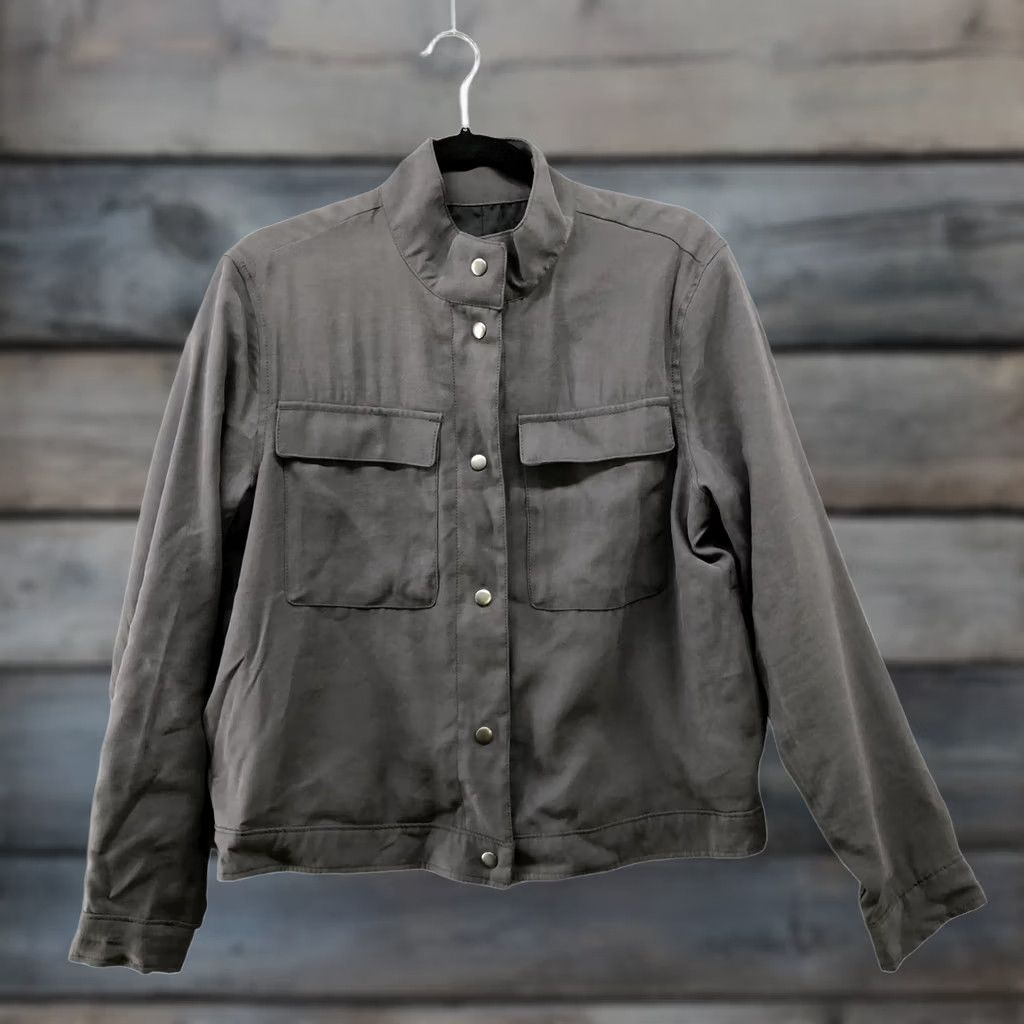 Old Navy Old Navy Soft Utility Chore Jacket Womens S Gray Lightweight Rayon Jacket Size S / US 4 / IT 40 - 1 Thumbnail