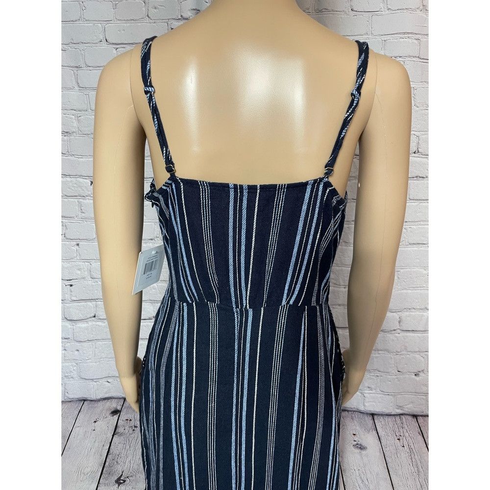 Ellen Tracy NWT New $129 Ellen Tracy Tie Front Linen Blend Navy Stripe Size XS / US 0-2 / IT 36-38 - 9 Thumbnail
