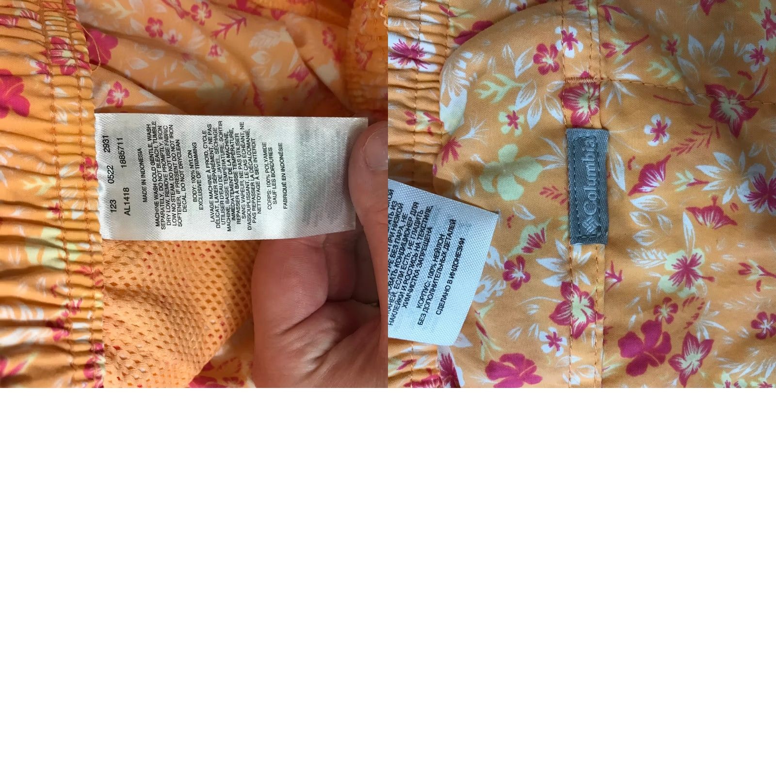 Vintage Columbia Women's Orange Floral Print Athletic Shorts S Regular Size 28" / US 6 / IT 42 - 8 Thumbnail