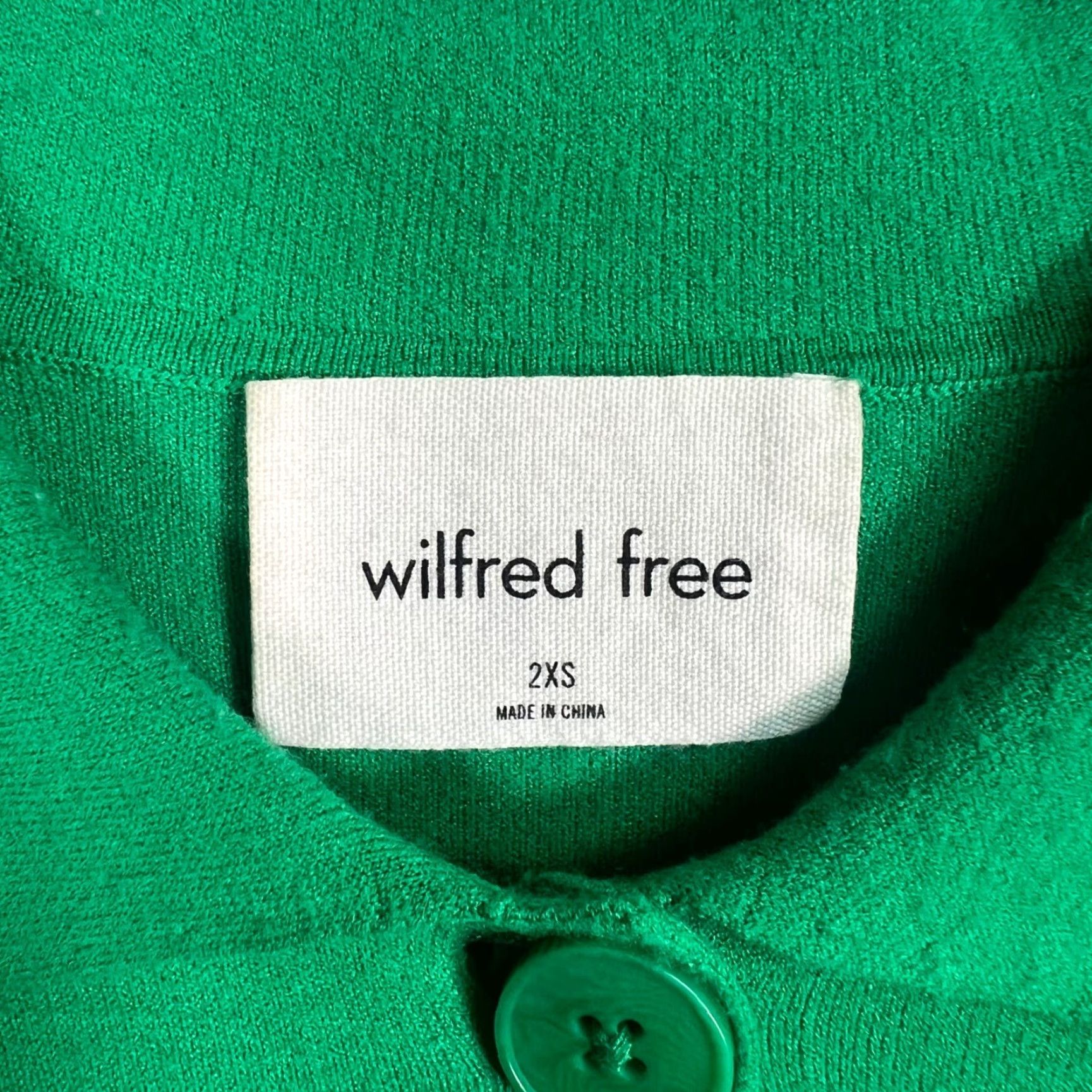 Vintage Wilfred Free Green Button-Up Cardigan Shirt 2XS Lenzing EcoVero Polyester Blend Women Button-Up Cardigan Casual Spring Summer Mens? Size XXS / US 00 / IT 34 - 3 Thumbnail