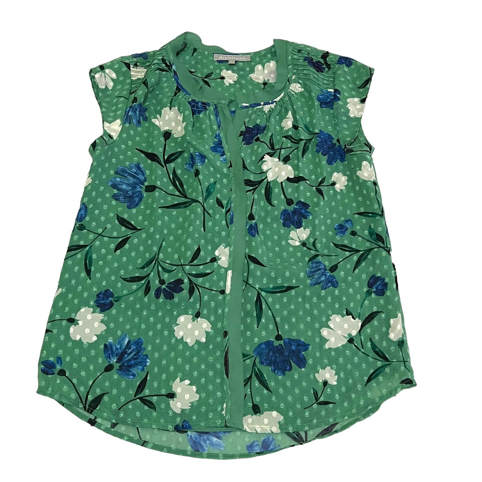 Other Green Raw Collar Blouse - Stitch Fix Fully Lined Floral Top Size S / US 4 / IT 40 - 10 Thumbnail