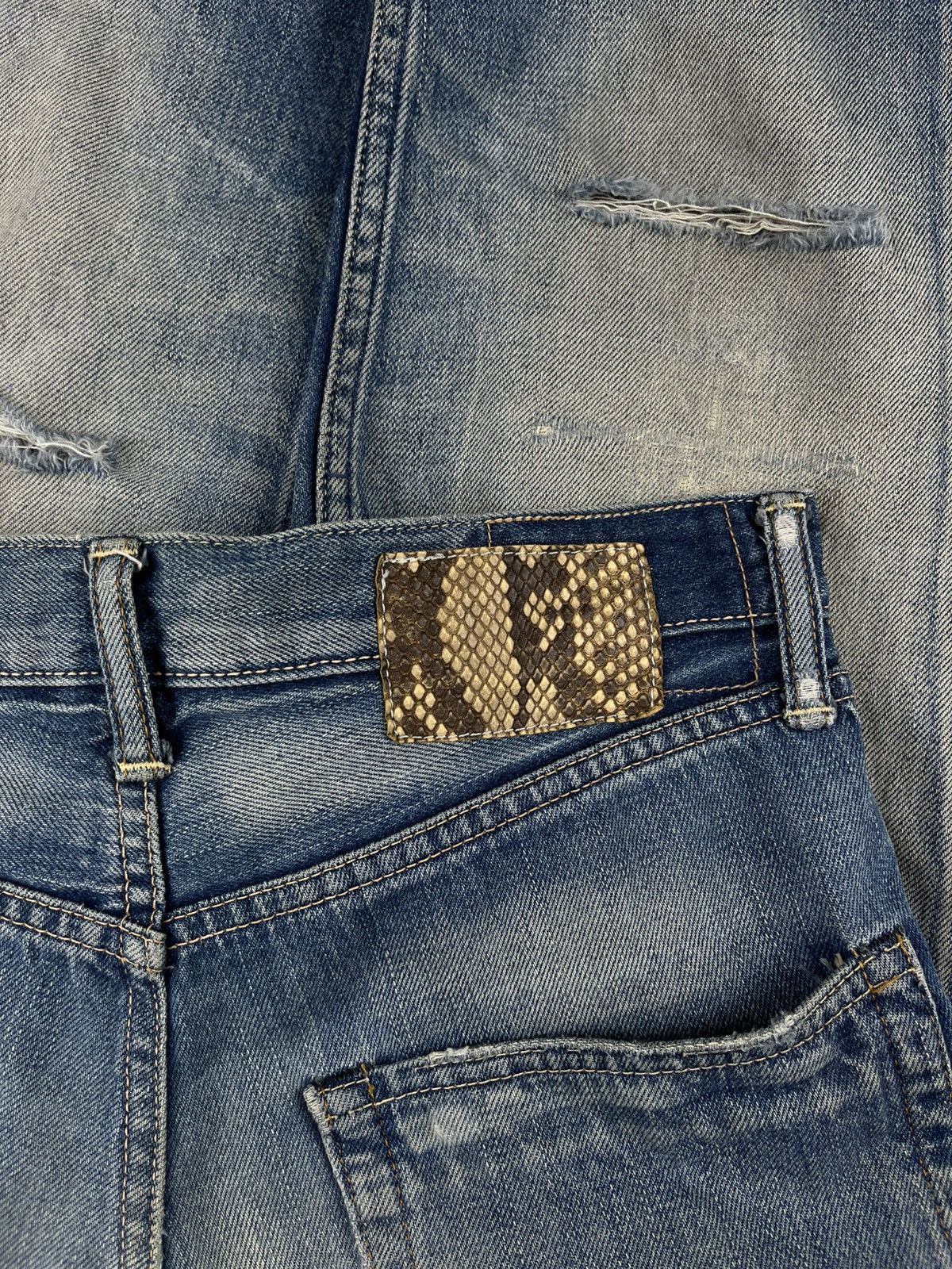 Visvim Visvim Fluxus 02C2 Snake Leather Indigo Denim Jeans Serge De Size US 30 / EU 46 - 4 Thumbnail