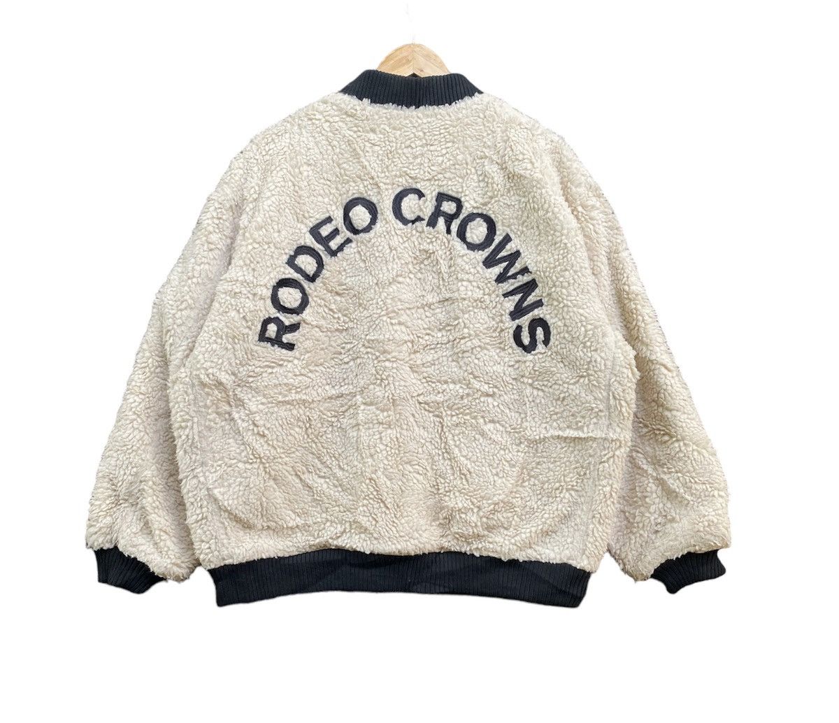 Vintage Vintage Rodeo Crowns Fleece Spellout Bomber Jacket Size US M / EU 48-50 / 2 - 1 Thumbnail