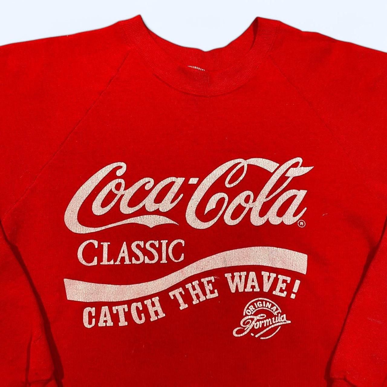 Coca Cola × Vintage Vintage 90’s Coca-Cola Catch The Wave Sweatshirt Size US L / EU 52-54 / 3 - 3 Thumbnail