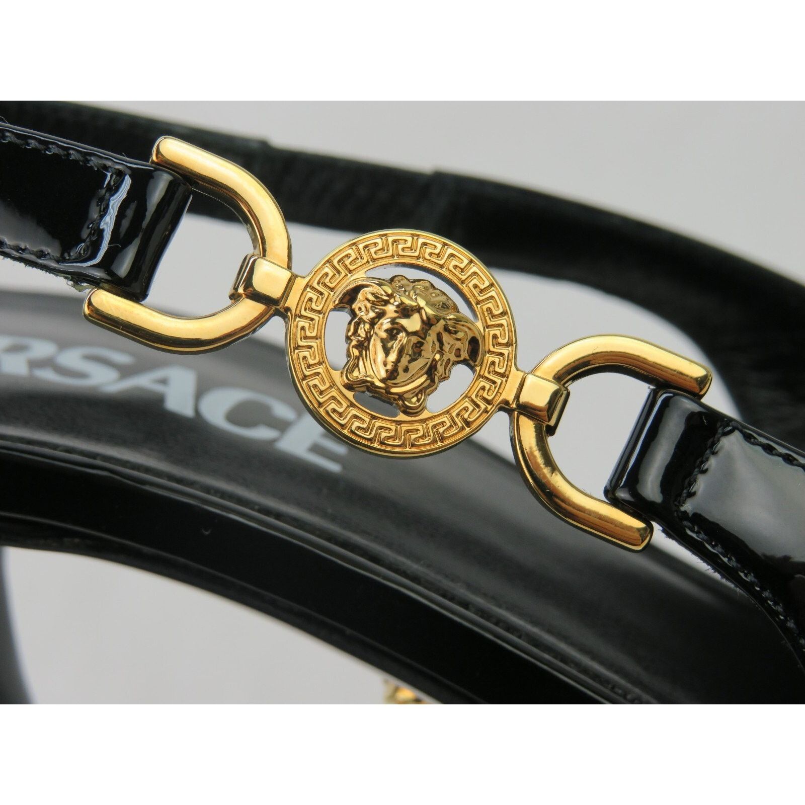 Versace VERSACE BLACK PATENT LEATHER GOLD MEDUSA 85 MM PUMPS 39 ITAL Size US 9 / IT 39 - 4 Thumbnail