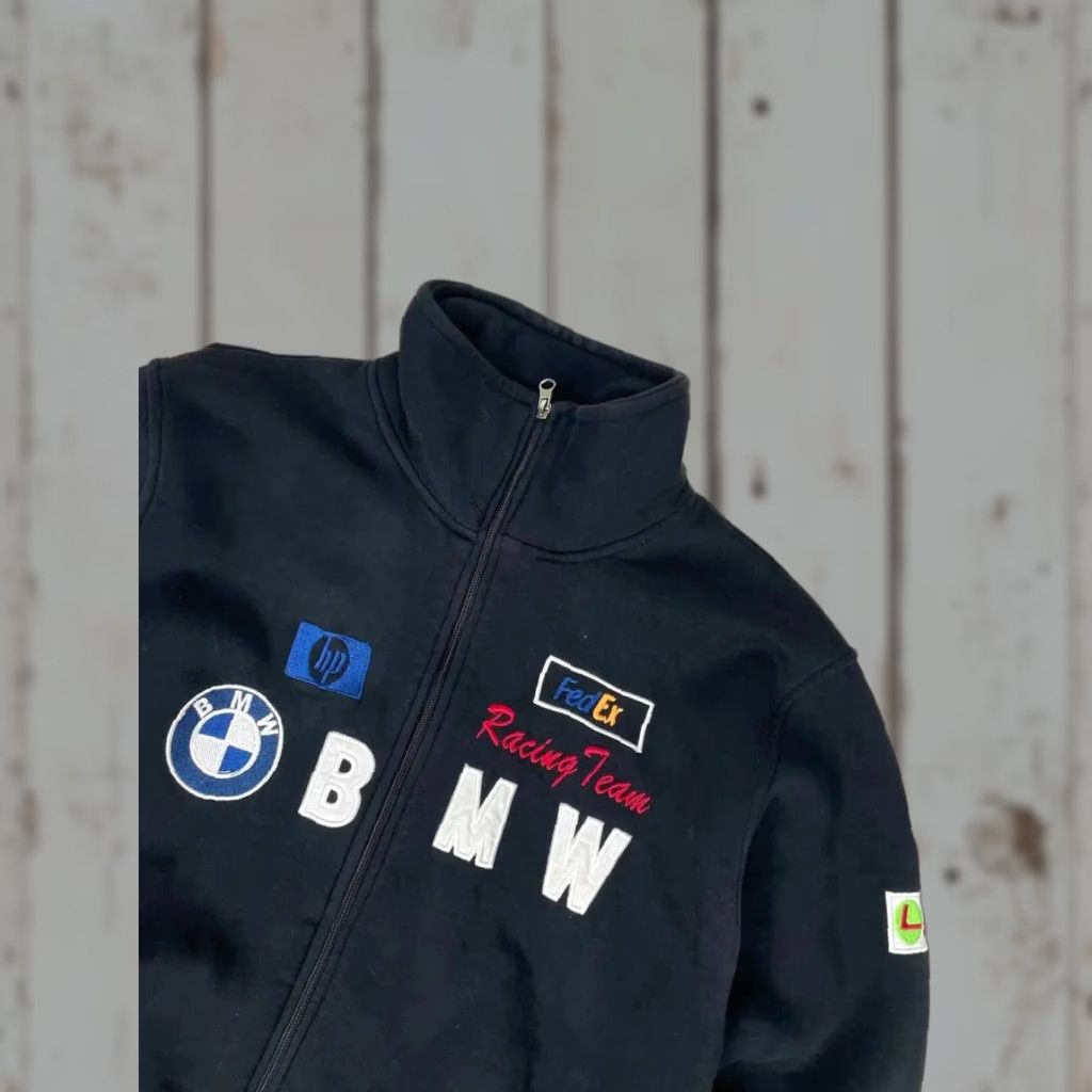 BMW VINTAGE BMW Racing Team Full Zip Sweatshirt Men L Black Logo Sweatshirt Size US L / EU 52-54 / 3 - 1 Thumbnail