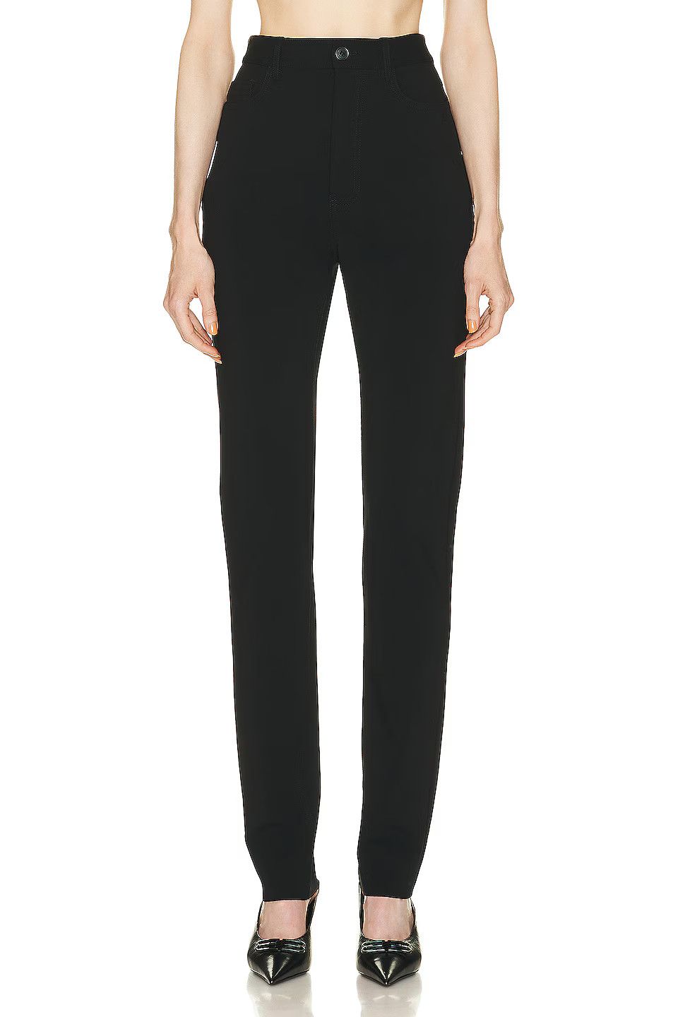Balenciaga o1bcso1str0326 Stretch 5 Pockets Pants in Black Size 25" / US 0 / IT 36 - 1 Thumbnail