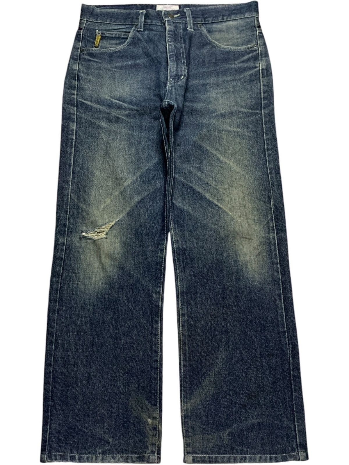 Armani Vintage Italy Giorgio Armani Mud Wash Distressed Loose Jeans Size US 34 / EU 50 - 1 Thumbnail