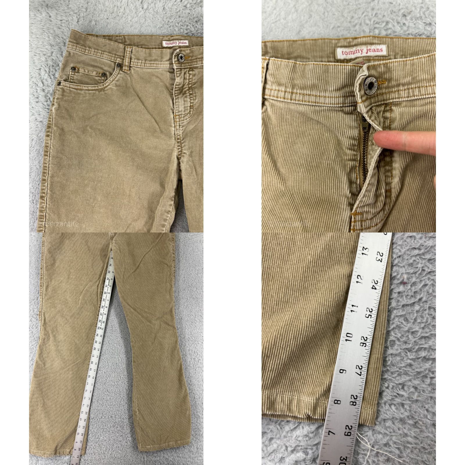 Tommy Hilfiger Tommy Hilfiger Pants Womens Regular 11 Beige Corduroy Embroidered Cotton Blend Bootcut Size 32" / US 10 / IT 46 - 8 Thumbnail
