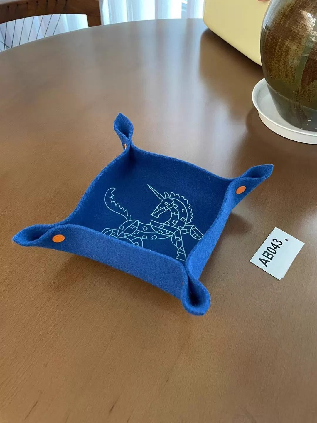 Hermes HermeswoolfeltstitchedunicornjeweltrayunusedAB043 Size ONE SIZE - 4 Thumbnail