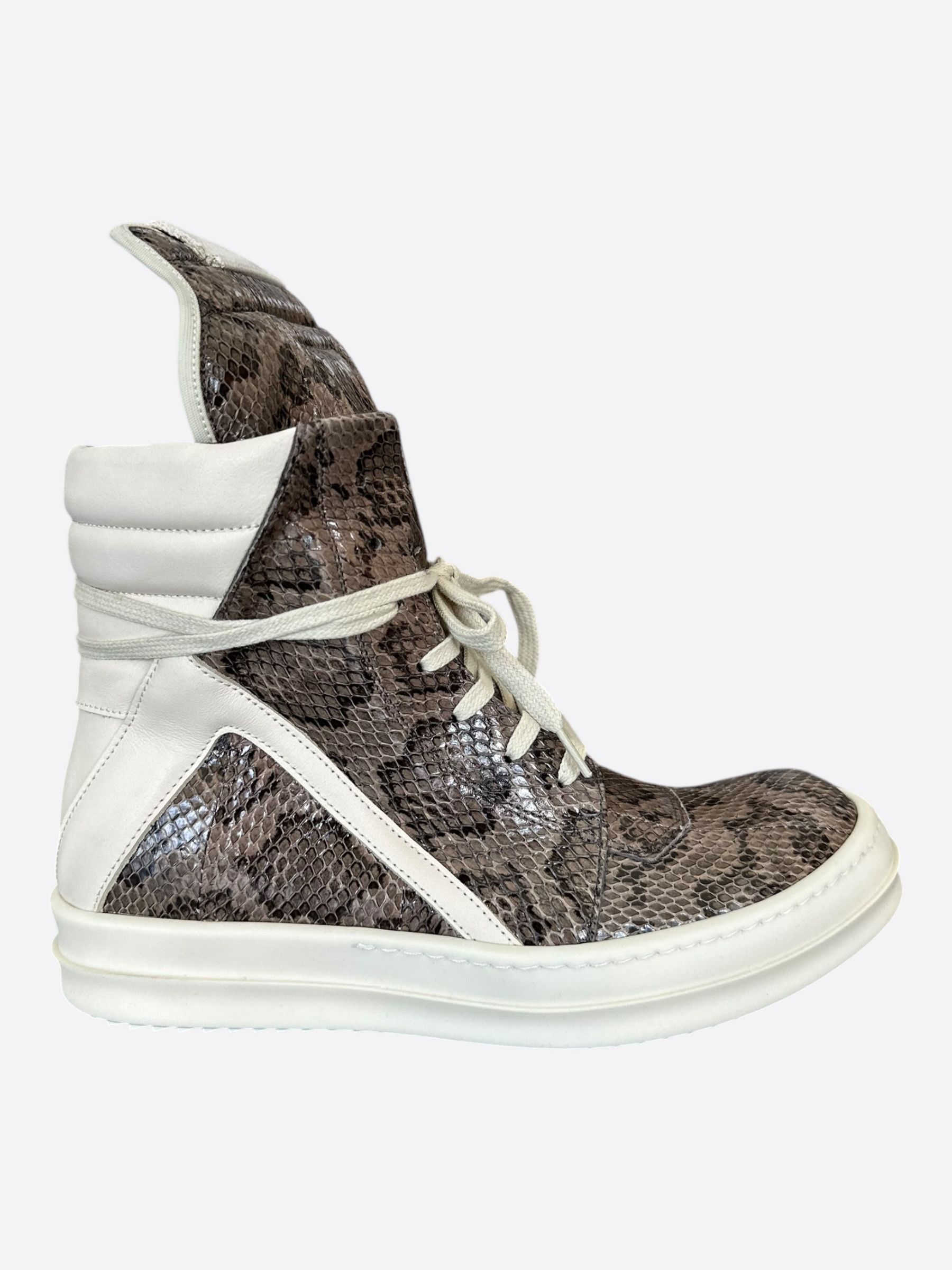Rick Owens Rick Owens Python & White Women's Geobaskets Size US 9 / IT 39 - 1 Thumbnail