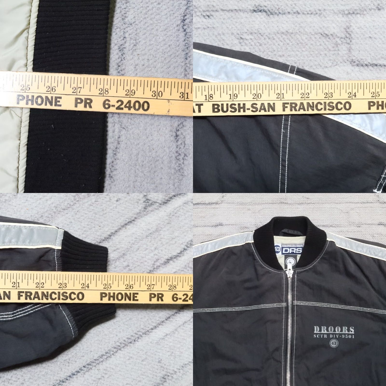Vintage VINTAGE Droors Racing Division Bomber Jacket Mens L Black Script Size US L / EU 52-54 / 3 - 9 Thumbnail