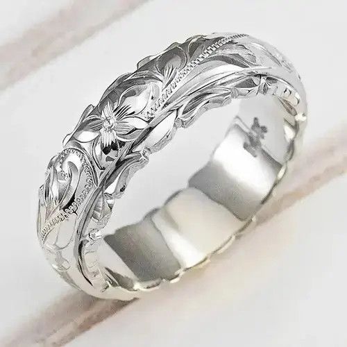 VIBE Suspended Carved Rose Flower Ring Size ONE SIZE - 3 Thumbnail