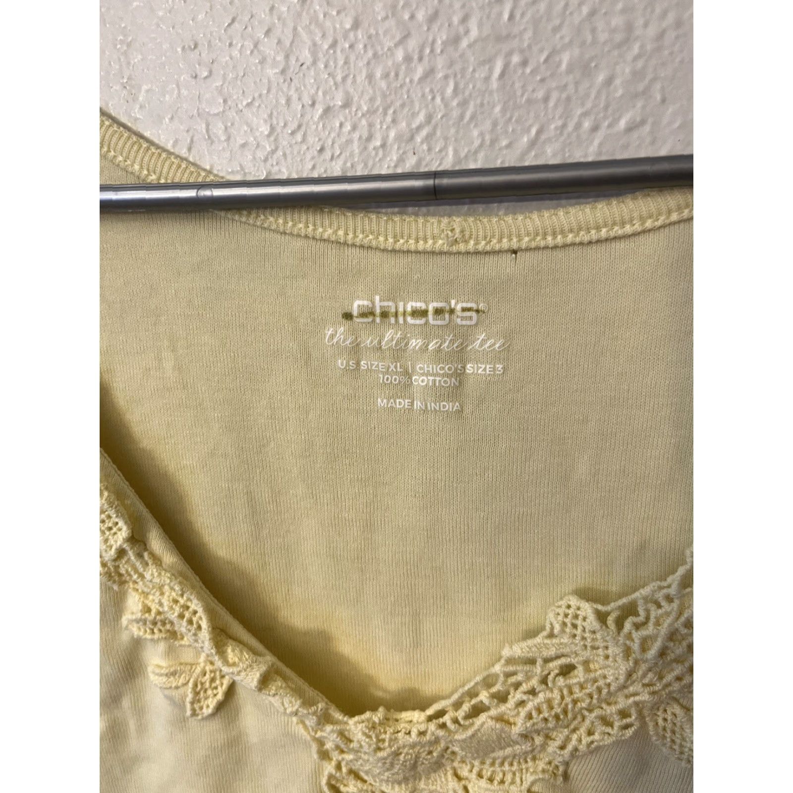 Vintage Chicos Tank Top Shirt Womens XL Yellow Tee 3 / XL Size XL / US 12-14 / IT 48-50 - 2 Thumbnail
