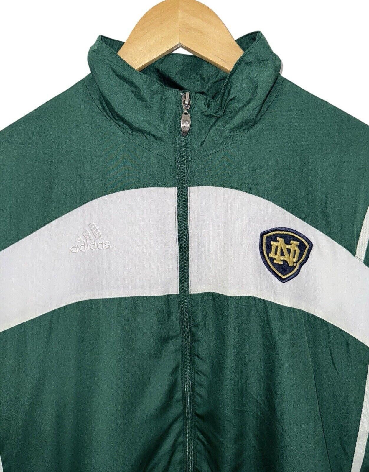 Adidas VTG Adidas Notre Dame Fighting Irish Full Zip Track Jacket M Size ONE SIZE - 3 Thumbnail