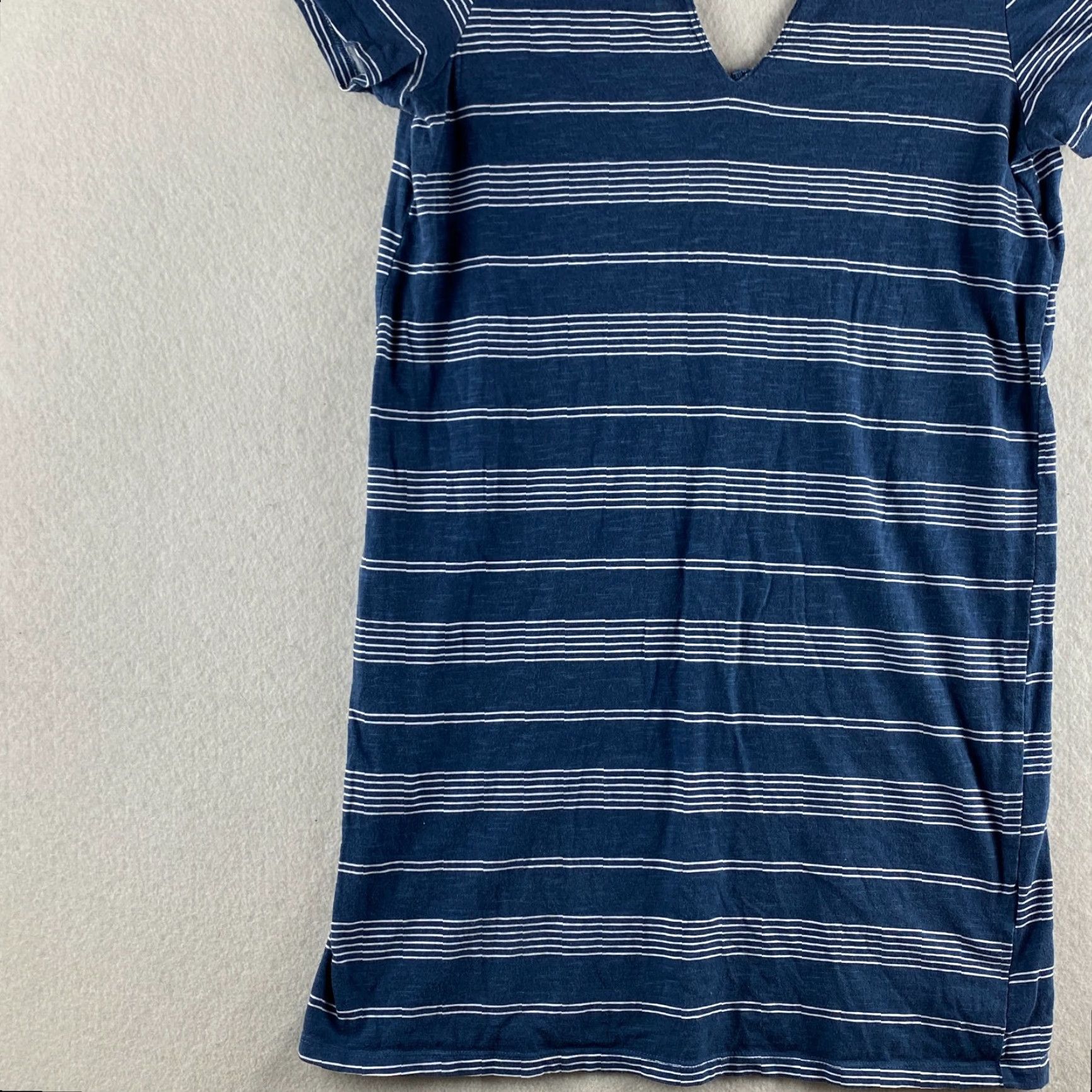 Billabong Billabong Shirt Womens M Blue Striped Cap Sleeve Soft Knit Casual Regular Color Blue Logo Accents Modern Weekend Style Mens? Size M / US 6-8 / IT 42-44 - 4 Thumbnail