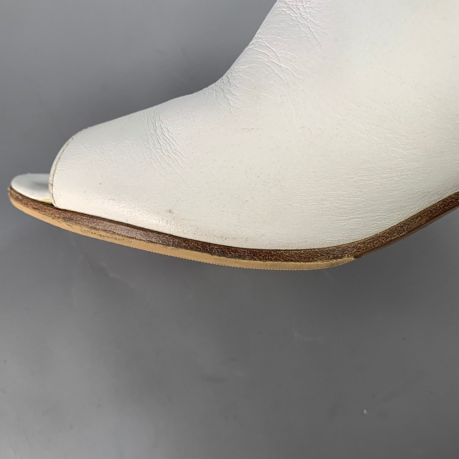 Maison Margiela MAISON MARTIN MARGIELA Size 7 White Leather Peep Toe Boots Size US 7 / IT 37 - 9 Thumbnail